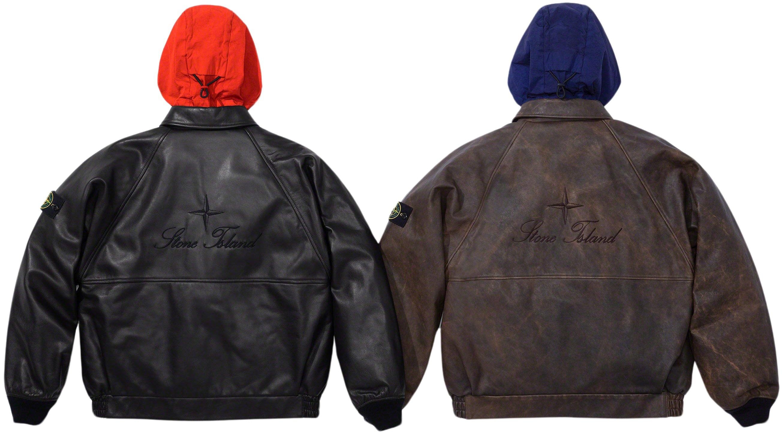 Supreme®/Stone Island® Leather Bomber Jacket view 12